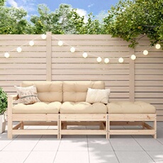 vidaXL - Salon de jardin modulable - Bois massif - Marron - 3 personnes