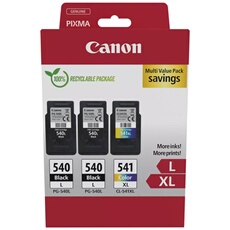 Pack de 3 Cartouches d'encre Canon Pixma PG540L et CL541XL Jaune Cyan et