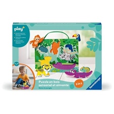 -Play + - Puzzle En Bois Sensoriel Et Aimanté Dans La Jungle - Des 1 An- Version Française - 34017