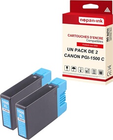 - x2 Cartouche compatible pour CANON 1500 XL 1500XL Cyan 9193B001