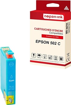 - x1 Cartouche compatible pour EPSON 502 XL 502XL Cyan Jumelles