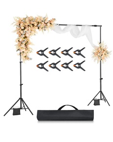 VEVOR Hintergrundständer verstellbares Fotohintergrundständer (Hintergrundtuch: 213 x 300 cm), tragbarer Hintergrundständer mit Stangen, Bildschirmständer für Produktfotografie Studiofotografie