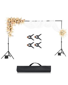 VEVOR Hintergrundständer verstellbares Fotohintergrundständer (Hintergrundtuch: 198 x 300 cm), tragbarer Hintergrundständer mit 5 Stangen, Bildschirmständer für Produktfotografie Studiofotografie