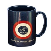 Service 6x tasse en céramique avec sous-tasse bleu jaune Service 6x tasse en céramique avec sous-tasse bleu jaune