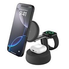 Station de recharge 3-en-1 Qi2, 25W, câble et adaptateur secteur USB-C inclus, gris anthracite Station de recharge 3-en-1 Qi2, 25W, câble et adaptateur secteur USB-C inclus, gris anthracite