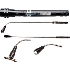 lampe torche 3 leds ultra bright flexible, telescopique et magnetique -