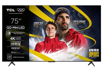 TV QD Mini LED Tcl 75C69K 191 cm 4K UHD 2025 Aluminium brossé - vue 2
