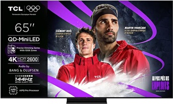 TV QD Mini LED Pro Tcl 65C79K 165 cm 4K UHD 2025 Aluminium brossé - vue 2