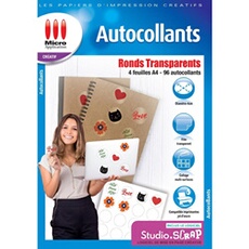 Pack de 4 feuilles A4 autocollants ronds Micro Application - vue 3