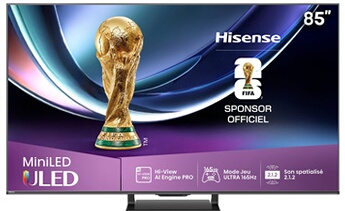 TV Mini LED QLED Hisense 4K UHD 85U7Q PRO 215 cm 2025
