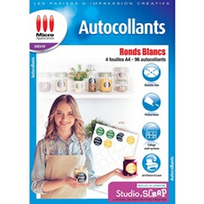 Pack de 4 feuilles A4 autocollants ronds Micro Application - vue 4