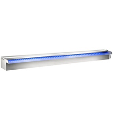 VEVOR Schwimmbad-Wasserfall-Spiller, 90 x 11,5 x 8 cm, Edelstahl-Schwimmbad-Wasserspiel mit buntem LED-Streifen, Schlauchanschluss, Fernbedienung, korrosionsbeständig Fontäne für Teich Pool
