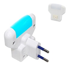 Lot De 2 Veilleuses LED Lumière Bleue Douce Sur Prise Interrupteur ON/OFF Faible Consommation 1 W Compactes
