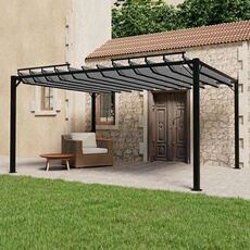 Tonnelle avec Toit à Persienne Belvédère de Jardin Pavillon d'Extérieur Tente de Réception Terrasse 3x4 m Anthracite 313929