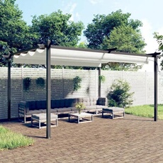 Tonnelle de Jardin avec Toit Rétractable Belvédère de Terrasse Pavillon de Patio Tente de Réception Chapiteau 318537