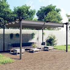 Tonnelle de Jardin avec Toit Rétractable Belvédère de Terrasse Pavillon de Patio Abri Tente de Réception Chapiteau 318538