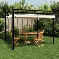 Tonnelle de jardin avec toit rétractable crème 3x3 cm aluminium, tonnelle de jardin, tonnelle de patio 4003968