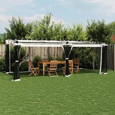 Tonnelle avec parois en filet crème 6x3 m acier, tonnelle de jardin, tonnelle de patio, pavillon de jardin 4003914