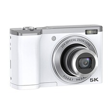 Appareil photo compact YONIS Appareil Photo Numérique 5K 30FPS Zoom Optique 5X Anti-Tremblement Blanc