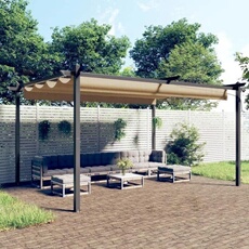 Tonnelle de Jardin avec Toit Rétractable Belvédère de Terrasse Pavillon de Patio Tente de Réception Chapiteau 318539
