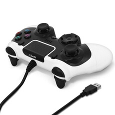 Pièces détachées téléphone mobile Linq Manette PS4 / PC Filaire USB Vibration Sixaxis Boutons Réactifs Noir