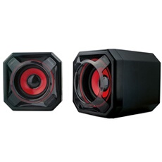Haut parleur 2.0 Alpha Omega Players Habrok Rouge et Noir