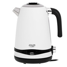 Bouilloire, Vintage, 1,7 L, sans BPA, Contrôle de Température, Inox., sans Fil,, AD1295, 2200, Blanc