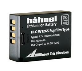 Batterie Lithium Ion Hähnel Ultra HLC W126S Type USB C pour appareil photo Fujifilm - vue 2