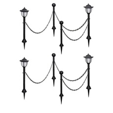 Lampes Solaires 4 pcs avec Chaîne et Piquets Eclairage d'Allée Lumière de Jardin Terrasse Patio Cour Balcon Chemin 277119