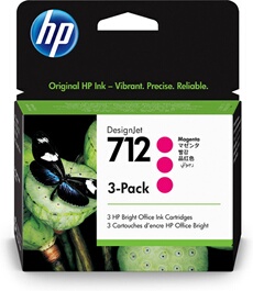 712 - Pack de 3 - 29 ml - magenta - original - DesignJet - cartouche d'encre - pour DesignJet Studio, T210, T230, T250, T630, T650