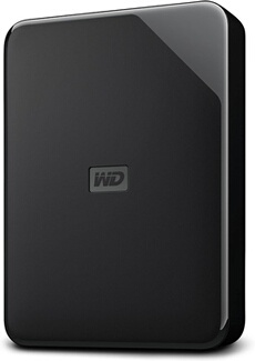 Disque dur externe portable WD Elements AE 5 To, SuperSpeed USB 3.2 Gen 1/USB 3.0, plug-and-play, formaté pour Windows, noir.