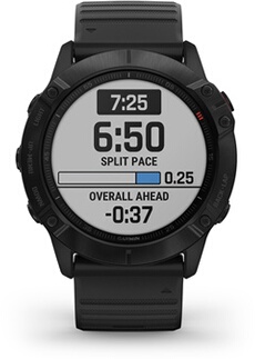 fenix 6X Pro - Noir - montre de sport avec bande - silicone - noir - affichage 1.4" - 32 Go - Bluetooth, Wi-Fi, ANT+ - 66 g