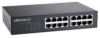 devolo Gigabit Ethernet Switch 16 Port unmanaged switch Gigabit Ethernet commutateur reseau 1.000 Mbits/ sans ventilateur