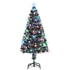 Arbre de Noël Pré-éclairé avec Support, Sapin de Noël avec LED, Décoration de Vacances, Ornement de Fête Intérieur Extérieur, 120 cm Fibre Optique