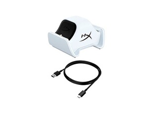 HyperX ChargePlay Duo - Station de charge - 2 connecteurs de sortie (connecteur pour contrôleur PS5) - blanc - pour OMEN 25L by; Pavilion 27;