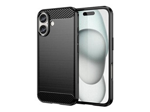 DLH - Coque de protection pour téléphone portable - silicone - noir - pour Apple iPhone 16