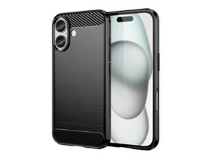 DLH - Coque de protection pour téléphone portable - silicone - noir - pour Apple iPhone 16 Plus