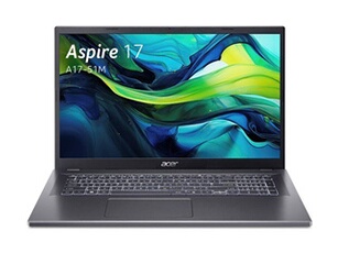 Aspire 17 A17-51M - Intel Core 5 - 120U / jusqu'à 5 GHz - Win 11 Pro - Intel Graphics - 16 Go RAM - 512 Go SSD NVMe - 17.3" IPS 1920 x 1080 (Full HD)