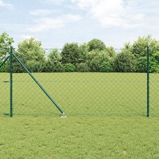 Clôture en treillis avec 13 poteaux pointus 1,4x25 m en acier galvanisé 3351171