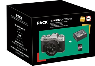 Pack Fnac Appareil photo hybride Fujifilm X T30 III + Objectif zoom XC 13 33 mm f3.5 6.3 OIS + Batterie NP W126S + Carte SD - vue 2
