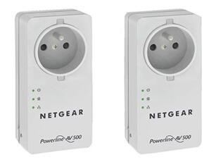 Powerline XAVB5401 - Kit d'adaptation pour courant porteur 1GbE, HomePlug AV (HPAV), IEEE 1901 - Branchement mural (pack de 2)