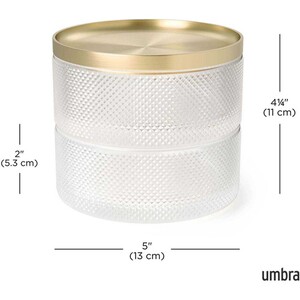Boite de rangement Umbra - Boite à bijoux imitation marbre blanc Tesora Blanc marbré et argent Boite de rangement Umbra - Boite à bijoux imitation marbre blanc Tesora Blanc marbré et argent