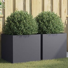 VIDAXL - Jardinières - Lot de 2 - Anthracite - 49x47x46 cm