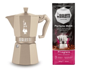 Cafetière Bialetti Moka Exclusive Induction – 6 Tasses, Aluminium, Valve de Sécurité