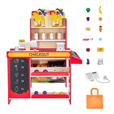 Supermarché Enfants Marchande Enfants Jeu d'Epicerie Magasin en MDF 72×90×89cm