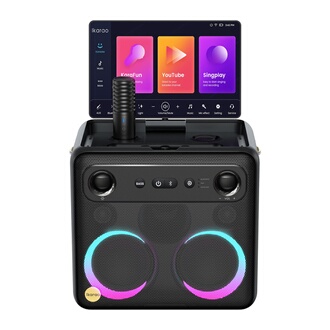 Ikarao Break X2 Machine De Karaoké Portable Avec Écran Tactile 10,1" - 600W, 2 Micros Sans Fil, LED - Idéal Soirées Et Anniversaires