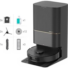 Aspirateur robot complet X40 Ultra avec fonction de lavage, puissance d'aspiration de 12 000 Pa Noir