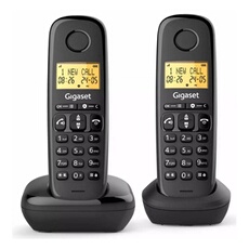 Téléphone sans fil duo dect noir BASIC100DUONOIR