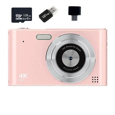 Appareil photo compact szsmart Appareil photo numérique compact C15 écran 2,4 pouces 1080P HD zoom 16X pour enfant et adulte - Rose