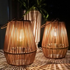 Lanternes solaires extérieures artisanales - double suspension